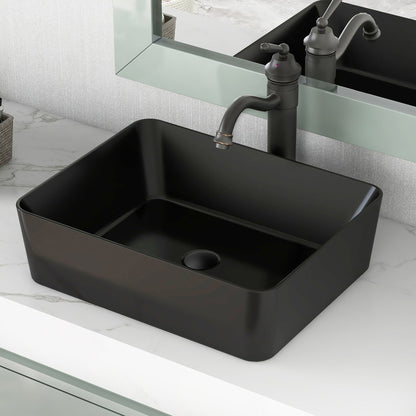 DeerValley Black Pop-Up Bathroom Sink Drain With Overflow