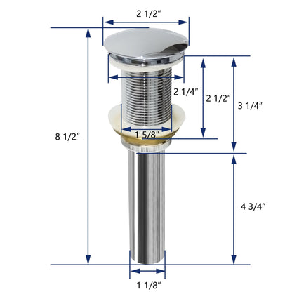 DeerValley Chrome Metal-Cap Pop-Up Bathroom Sink Drain