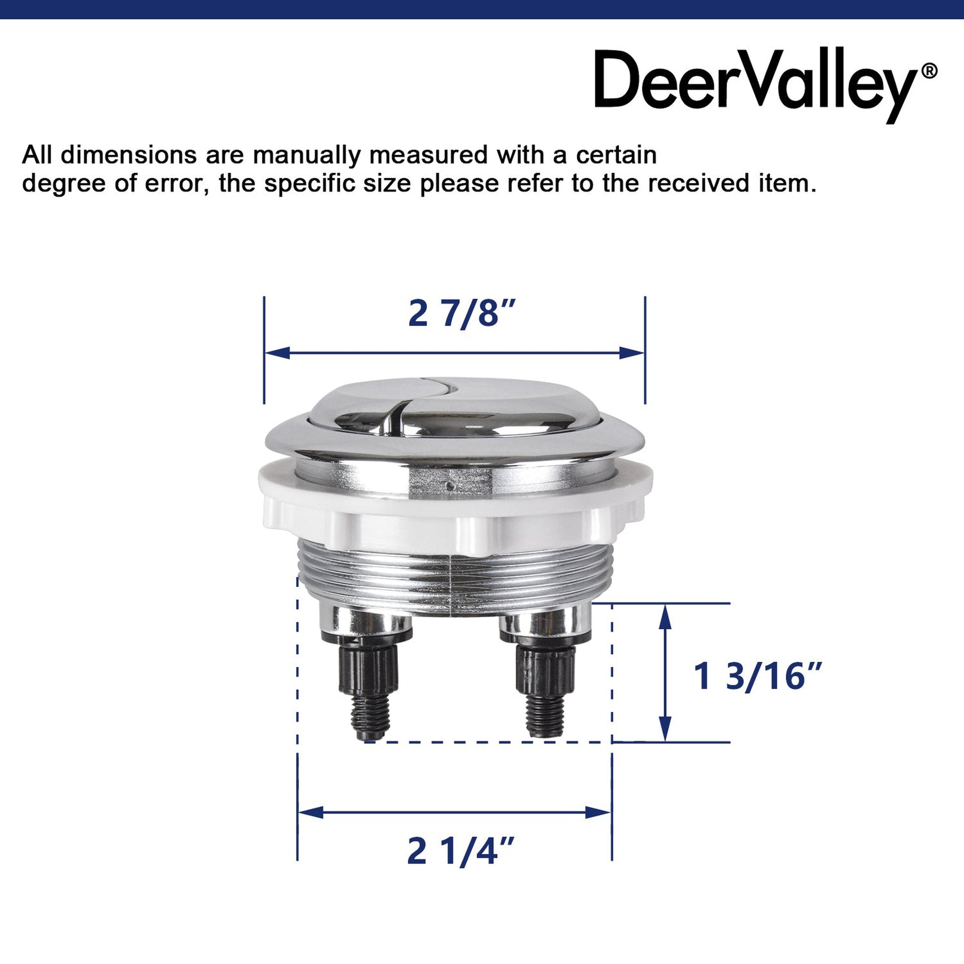 DeerValley Chrome-Plated Dual Flush Button (Fit with DV-1F52636)