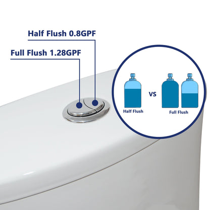 DeerValley Chrome-Plated Dual Flush Button (Fit with DV-1F52676)