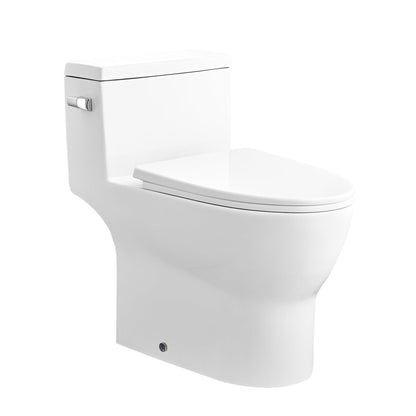 DeerValley Concord 1.28 GPF Single-Flush Elongated White One-Piece Toilet With Soft Closing Seat