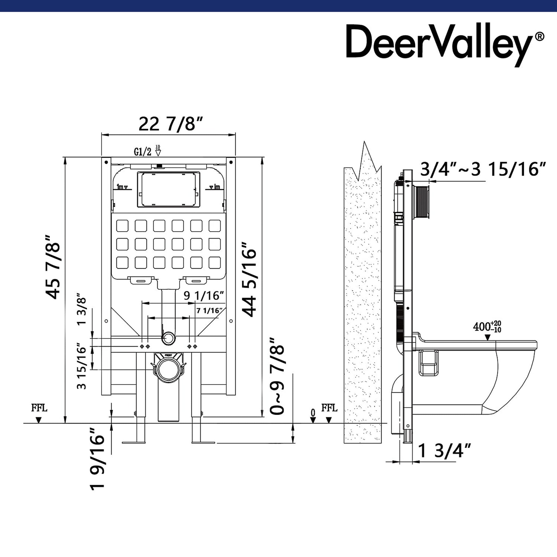DeerValley DV-1C0087 Concealed In-Wall Toilet Tank (Fit With DV-1F0069/DV-1F0070)