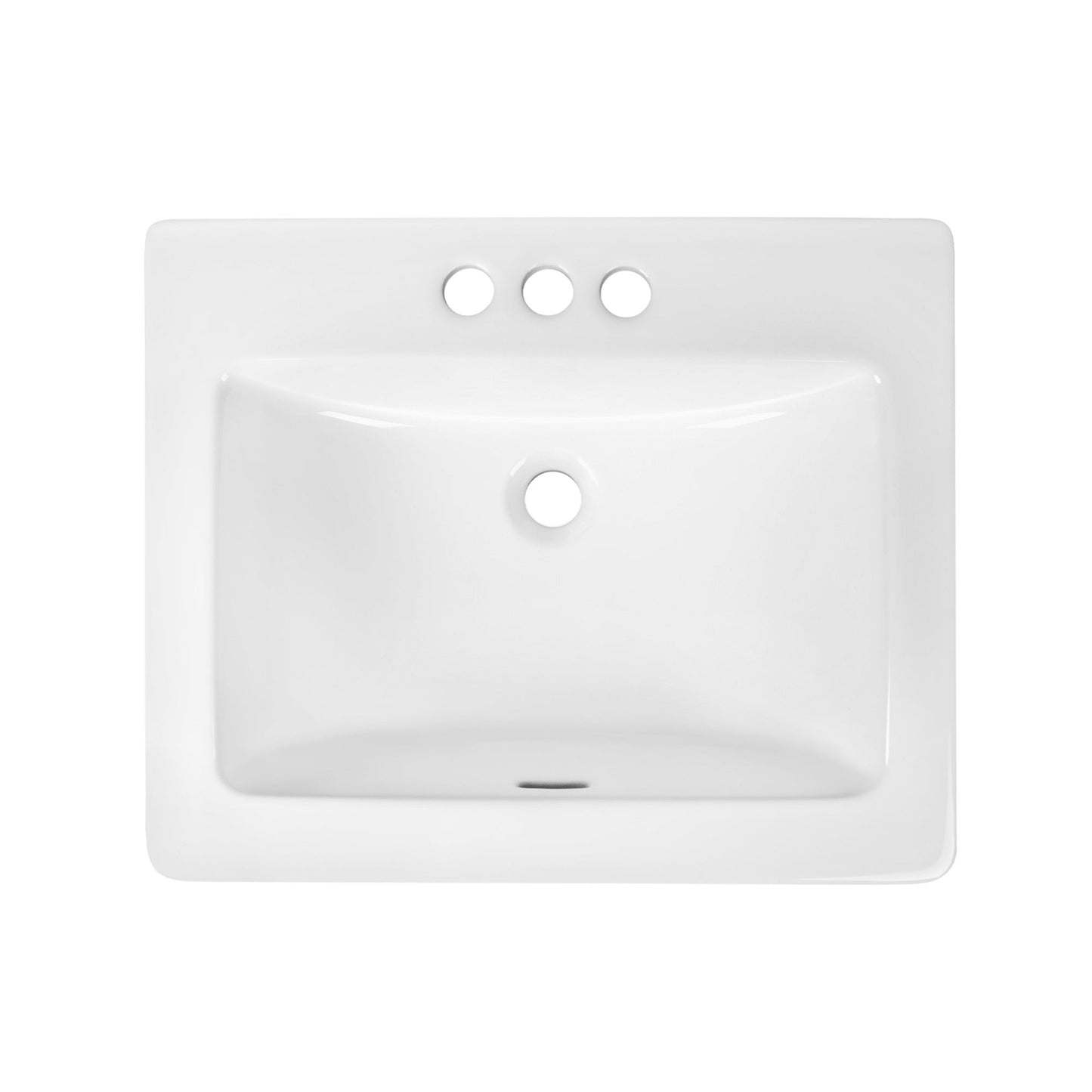 DeerValley DV-1DS0122 18" Rectangular White Drop-in Bathroom Sink With Overflow Hole