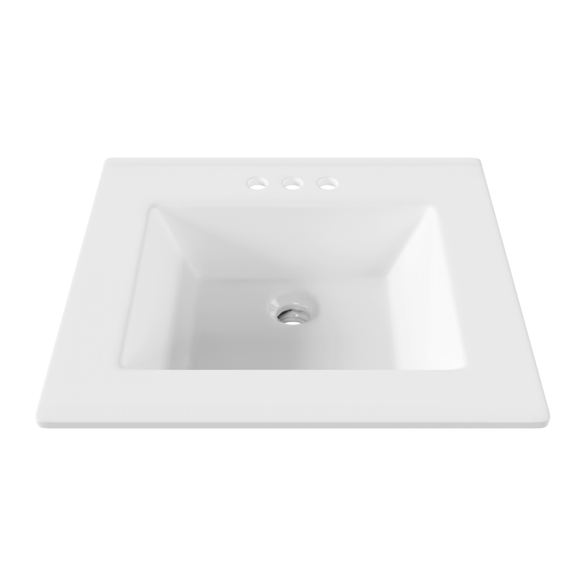 DeerValley DV-1DS0123 18" Rectangular White Drop-in Bathroom Sink With Overflow Hole