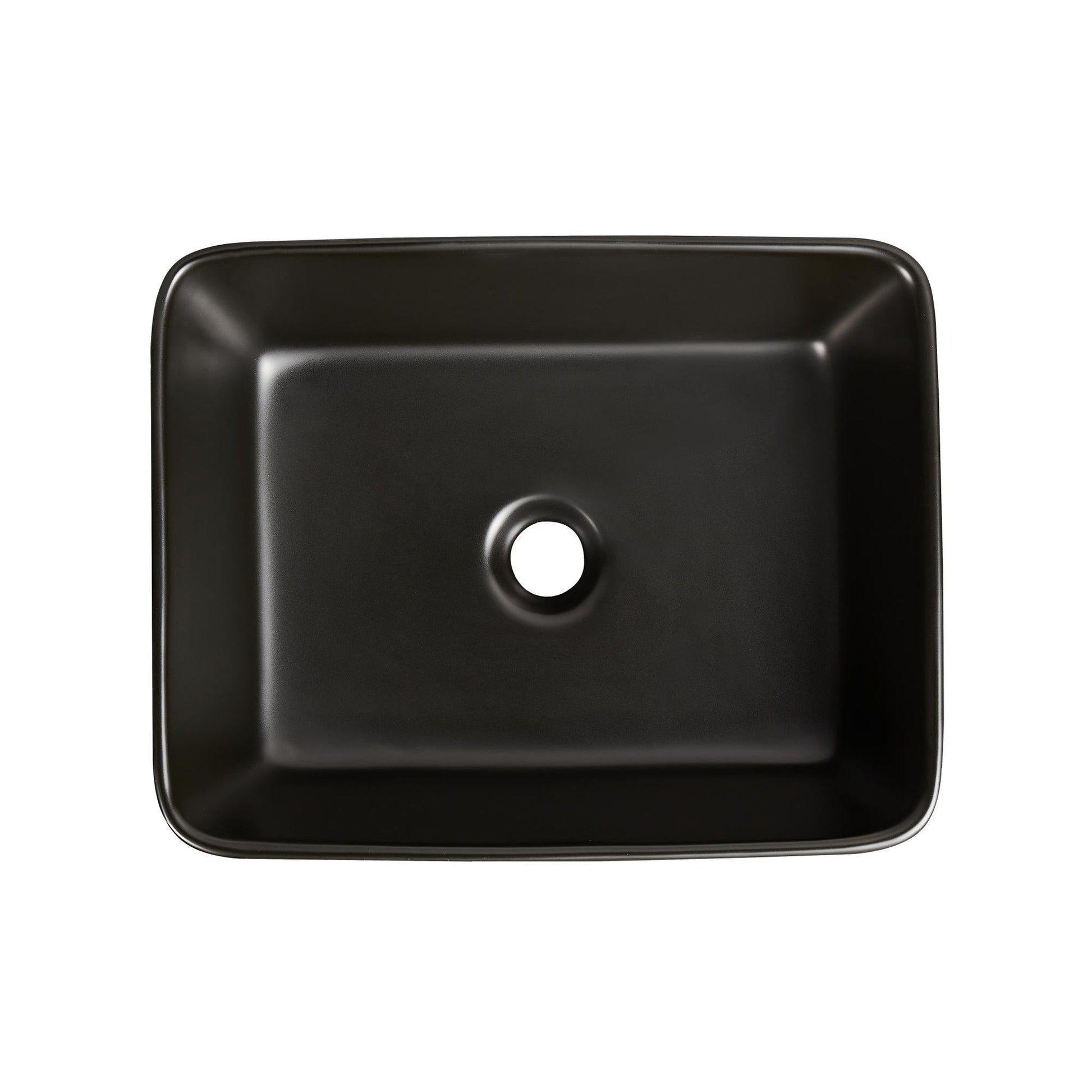 DeerValley DV-2V031 15" x 19" x 6" Black Rectangular Ceramic Vessel Sink