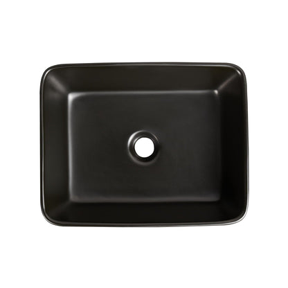 DeerValley DV-2V031 15" x 19" x 6" Black Rectangular Ceramic Vessel Sink