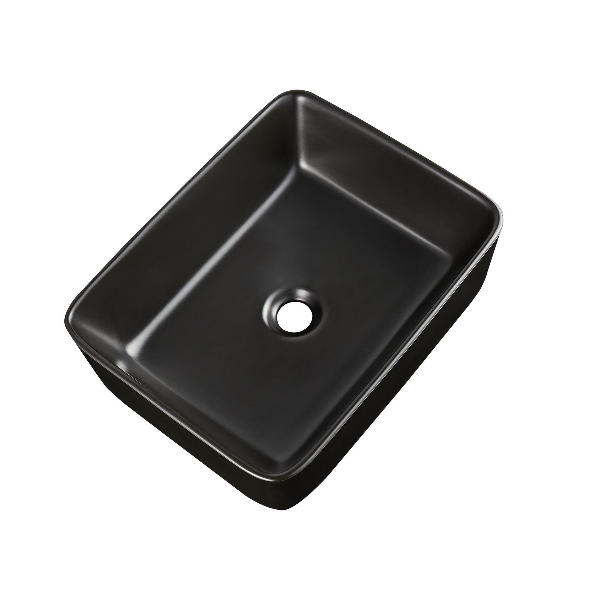 DeerValley DV-2V031 15" x 19" x 6" Black Rectangular Ceramic Vessel Sink