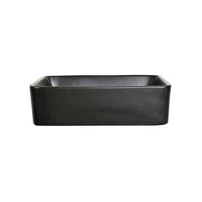 DeerValley DV-2V031 15" x 19" x 6" Black Rectangular Ceramic Vessel Sink