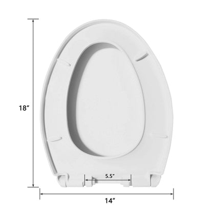 DeerValley DV-F068S11 Quick-Release Soft-Close Elongated White Plastic Polypropylene Toilet Seat (Fit with DV-1F52816/DV-1F52828/DV-1F52829 )