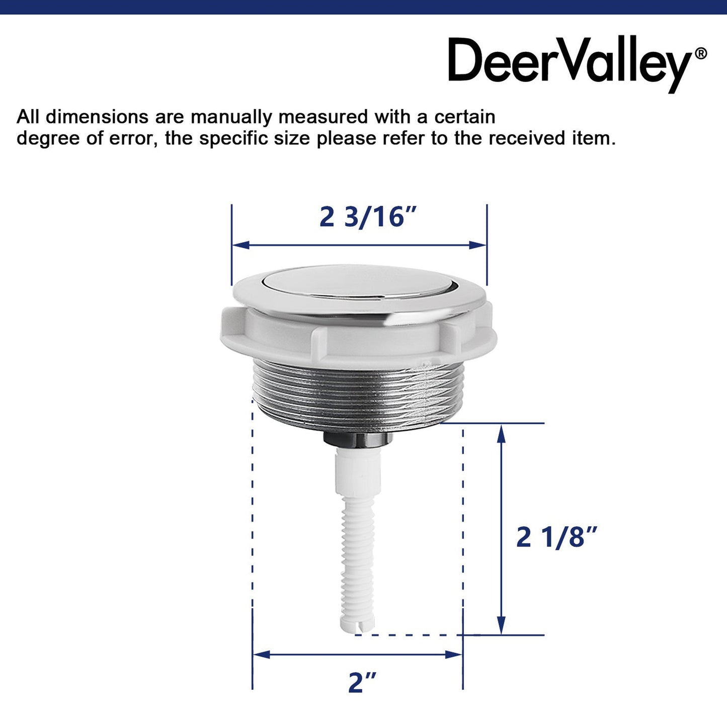 DeerValley DV-F807V31 Chrome-Plated Dual Flush Button (Fit with DV-1F52807)