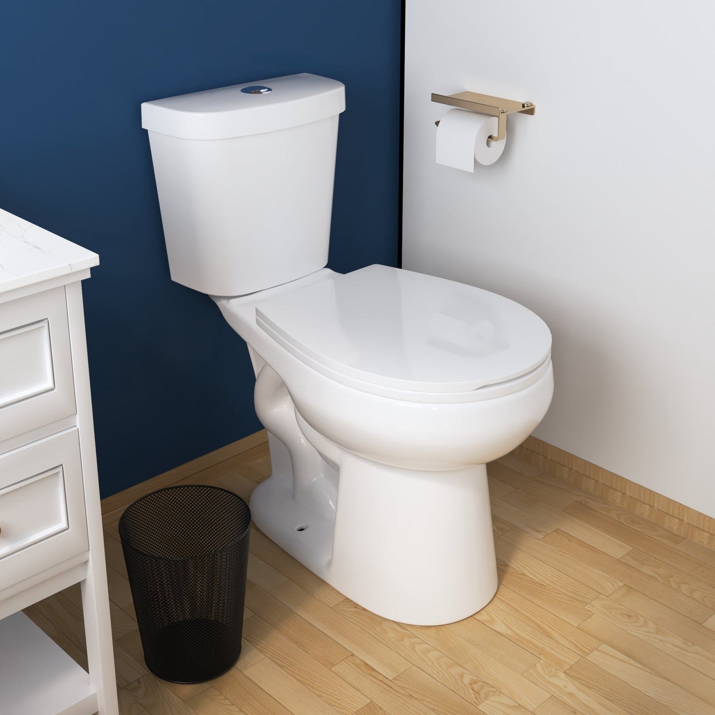 DeerValley Dynasty 15" x 32" 12" Rough-in Dual-Flush Round White Two-Piece Toilet With Soft Closing Seat