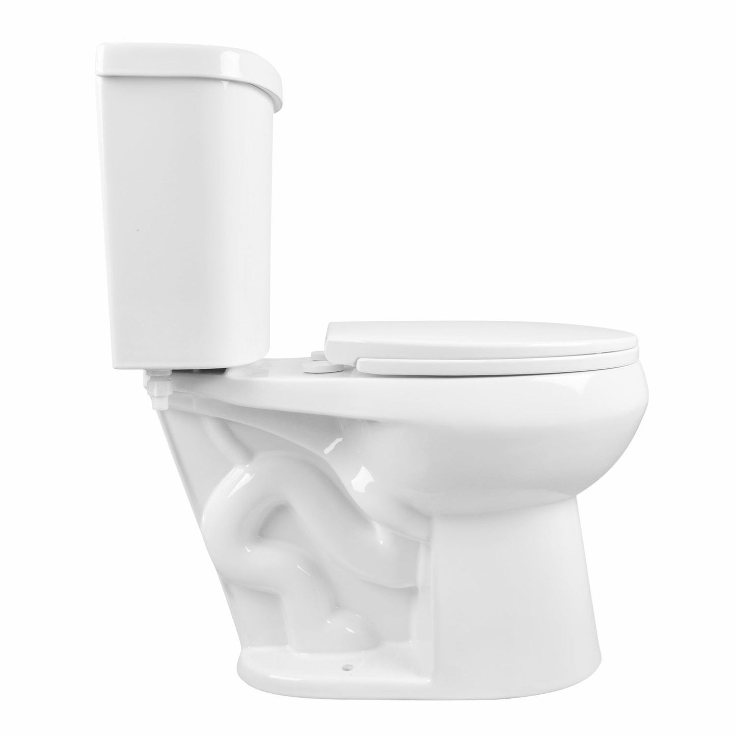 DeerValley Dynasty 15" x 32" 12" Rough-in Dual-Flush Round White Two-Piece Toilet With Soft Closing Seat