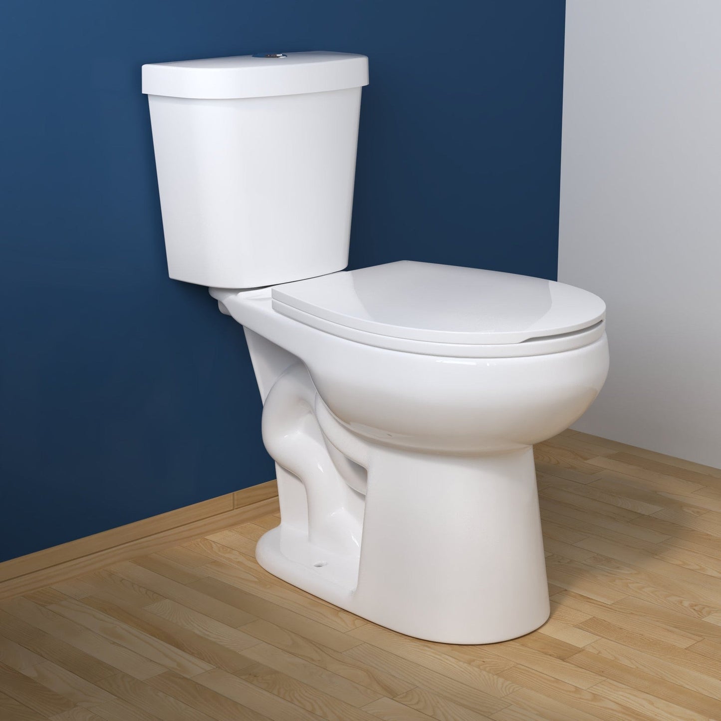 DeerValley Dynasty 15" x 32" 12" Rough-in Dual-Flush Round White Two-Piece Toilet With Soft Closing Seat