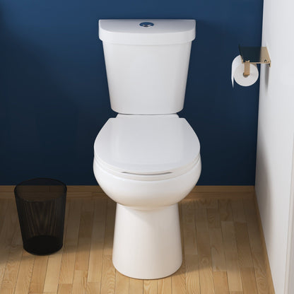 DeerValley Dynasty 15" x 32" 12" Rough-in Dual-Flush Round White Two-Piece Toilet With Soft Closing Seat