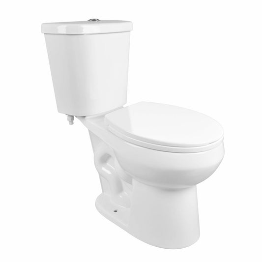 DeerValley Dynasty 15" x 32" 12" Rough-in Dual-Flush Round White Two-Piece Toilet With Soft Closing Seat