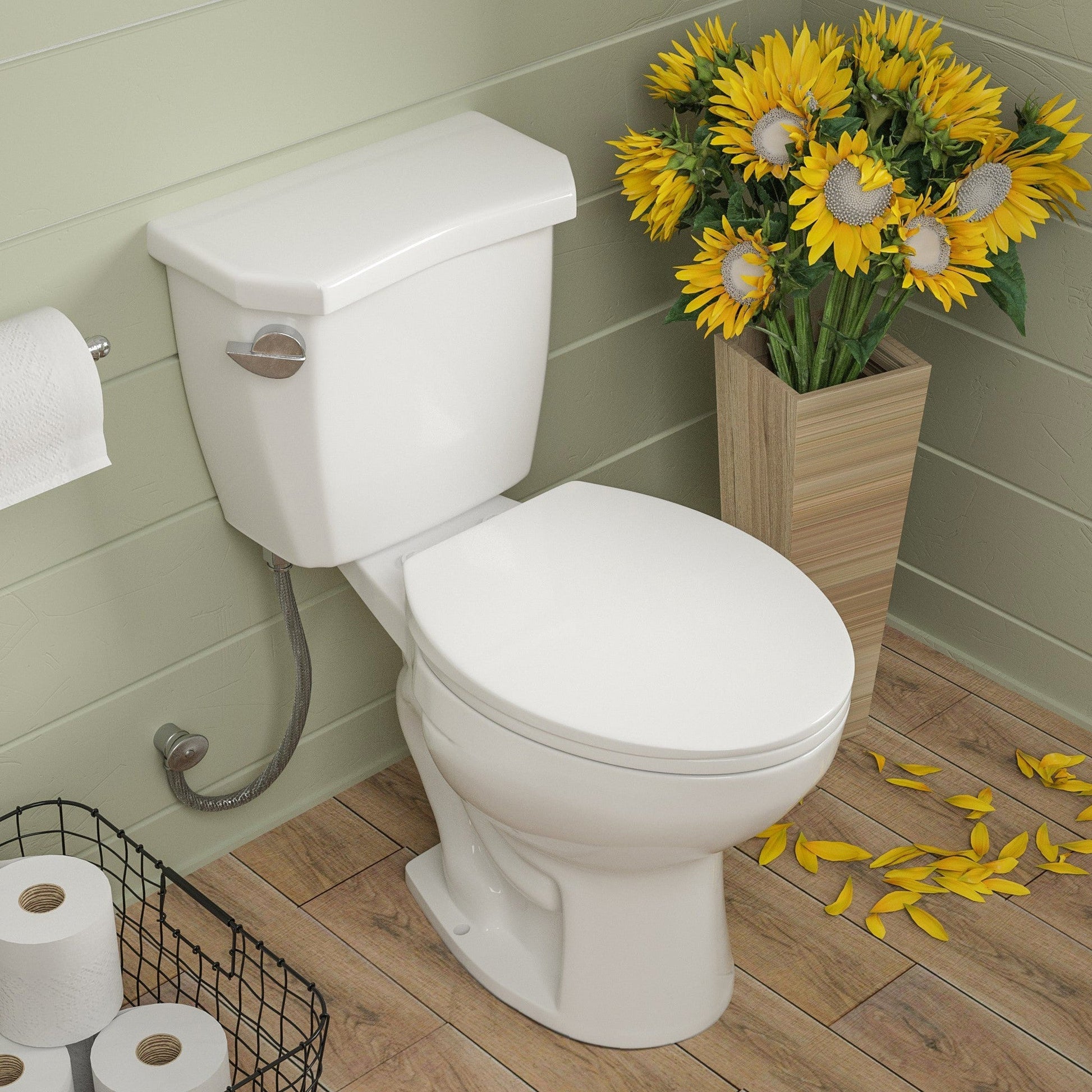 DeerValley Dynasty 15" x 32" 12" Rough-in Single-Flush Elongated White Two-Piece Toilet With Soft Closing Seat