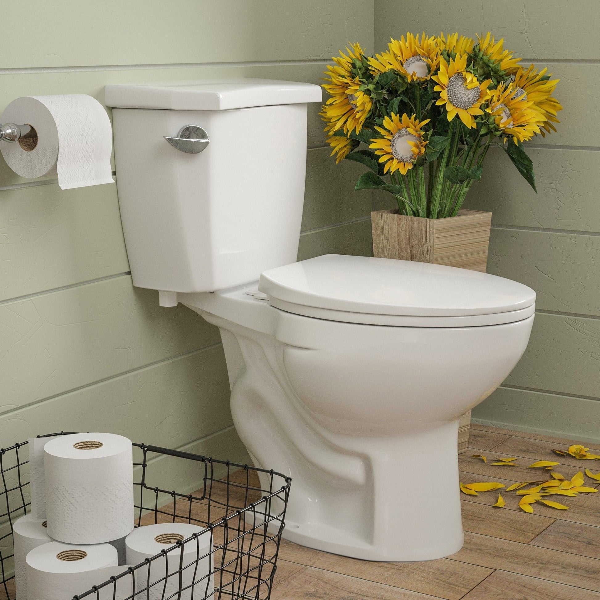 DeerValley Dynasty 15" x 32" 12" Rough-in Single-Flush Elongated White Two-Piece Toilet With Soft Closing Seat