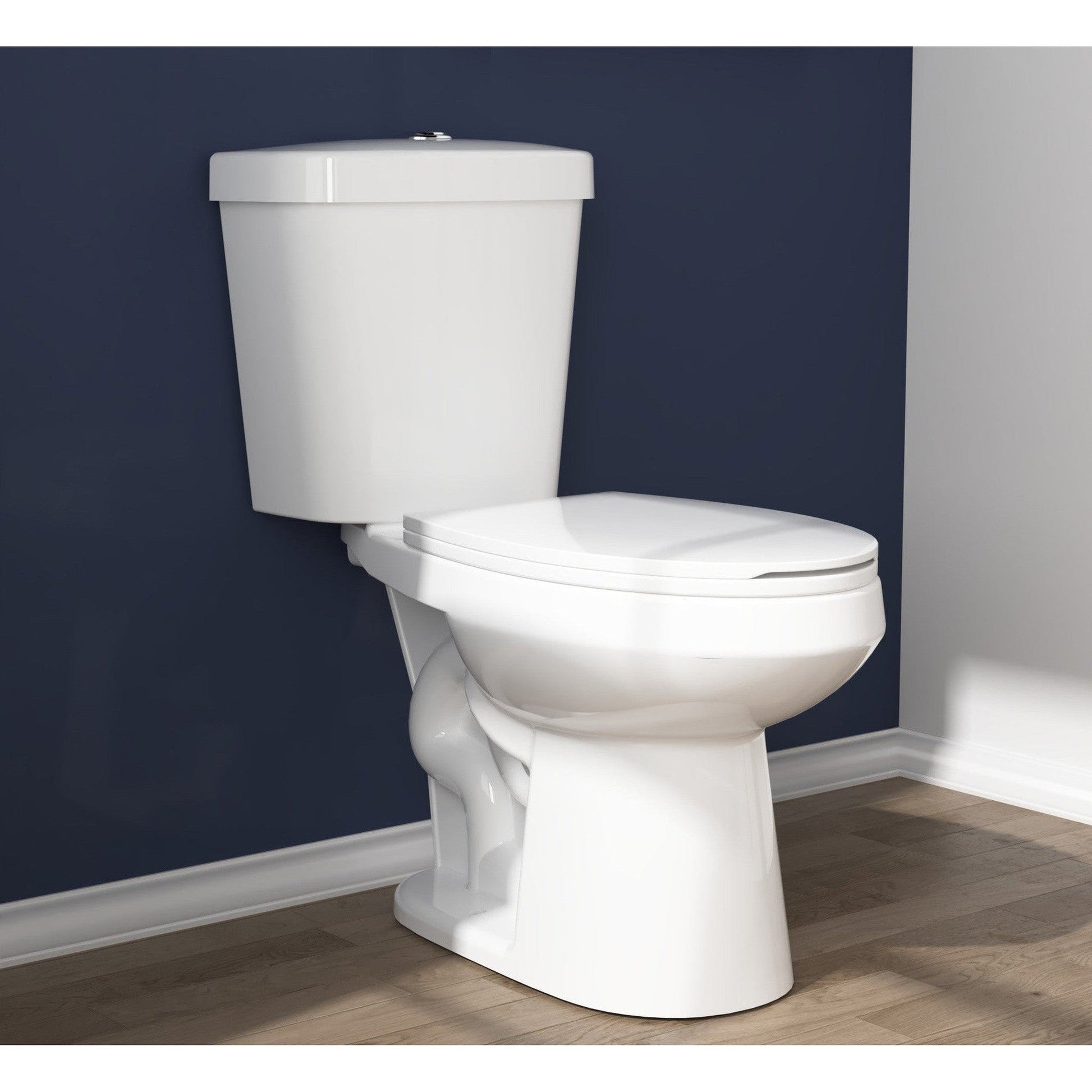 DeerValley Dynasty 16" x 32" 12" Rough-in Dual-Flush Elongated White Two-Piece Toilet With Soft Closing Seat