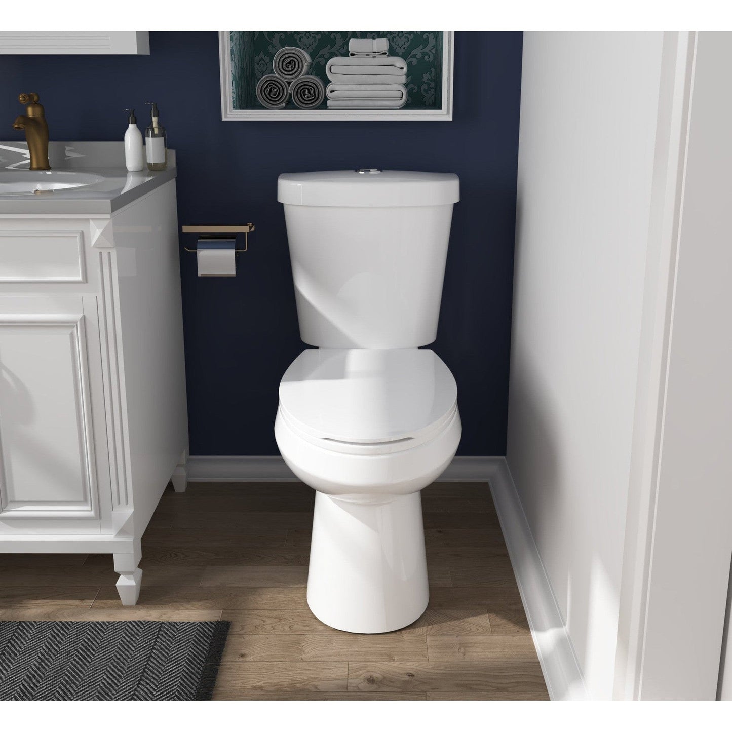 DeerValley Dynasty 16" x 32" 12" Rough-in Dual-Flush Elongated White Two-Piece Toilet With Soft Closing Seat