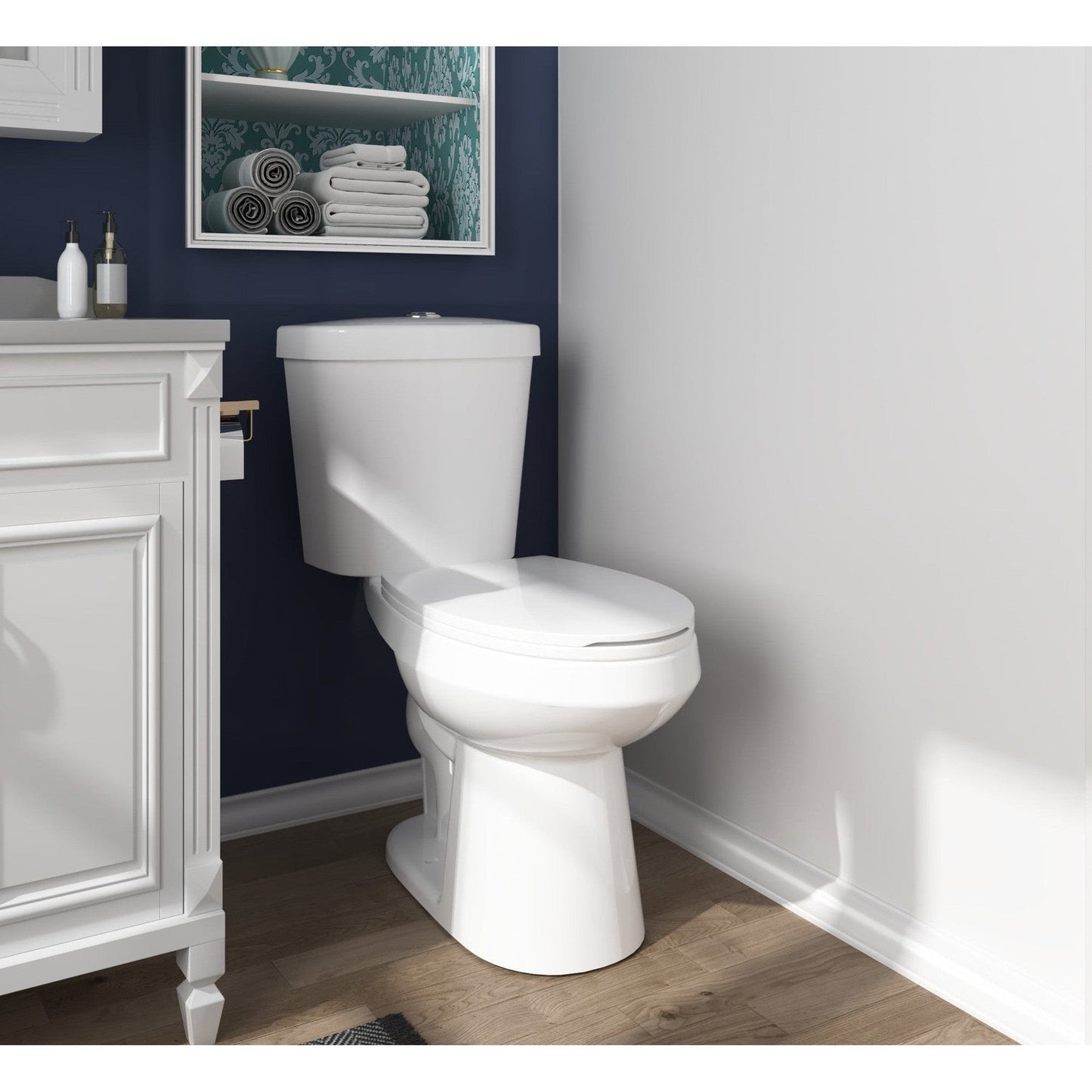 DeerValley Dynasty 16" x 32" 12" Rough-in Dual-Flush Elongated White Two-Piece Toilet With Soft Closing Seat