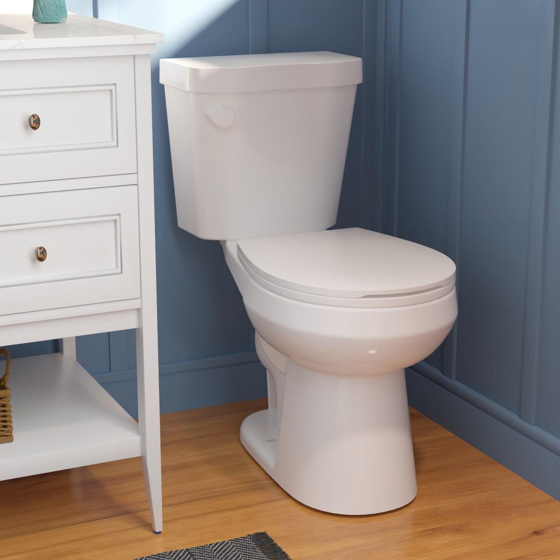 DeerValley Dynasty 16" x 32" 12" Rough-in Single-Flush Round White Two-Piece Toilet With Soft Closing Seat