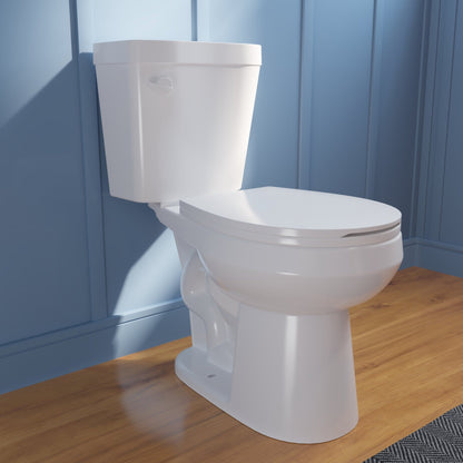 DeerValley Dynasty 16" x 32" 12" Rough-in Single-Flush Round White Two-Piece Toilet With Soft Closing Seat