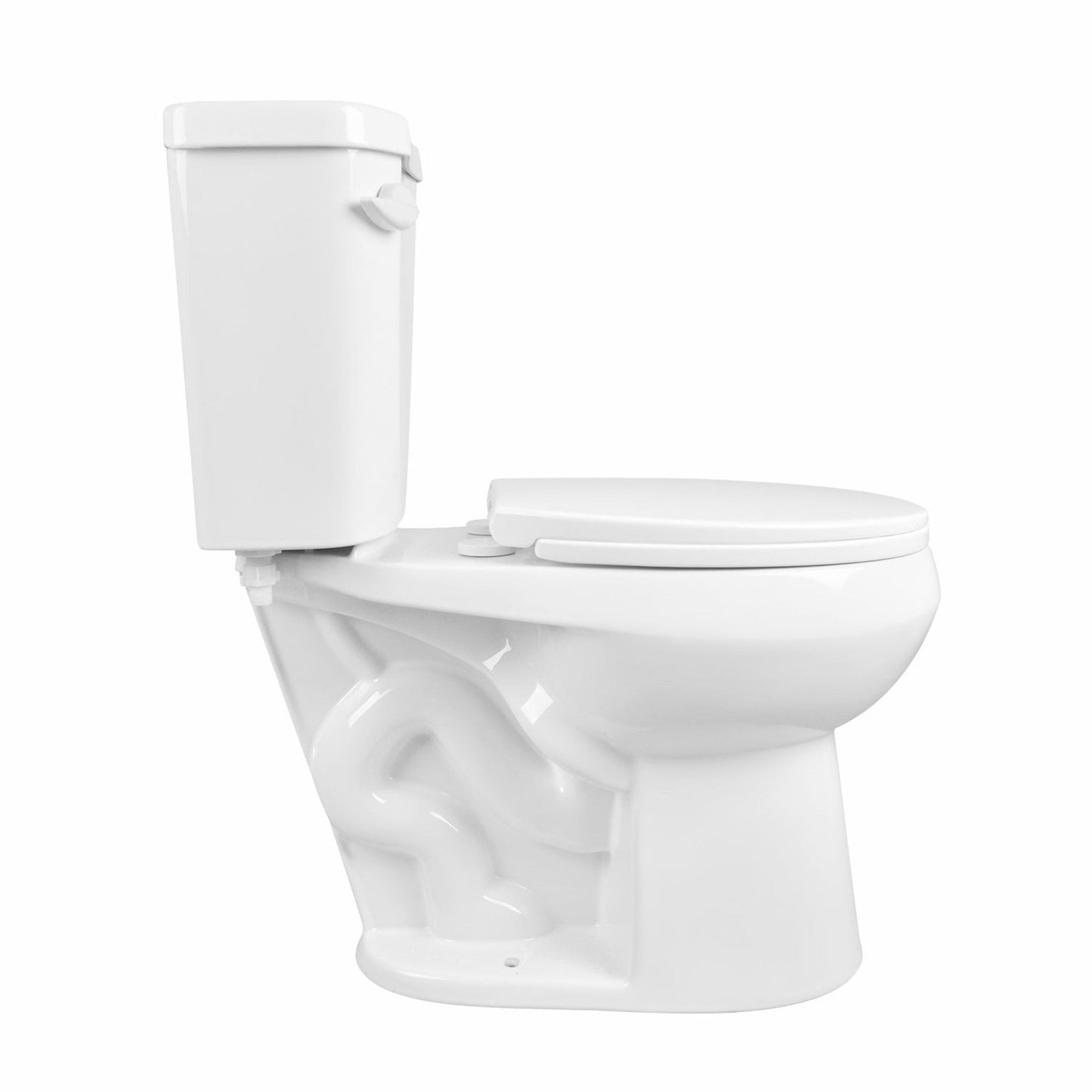 DeerValley Dynasty 16" x 32" 12" Rough-in Single-Flush Round White Two-Piece Toilet With Soft Closing Seat