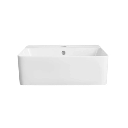 DeerValley Dynasty 18" Rectangular White Vessel Bathroom Sink With Overflow Hole