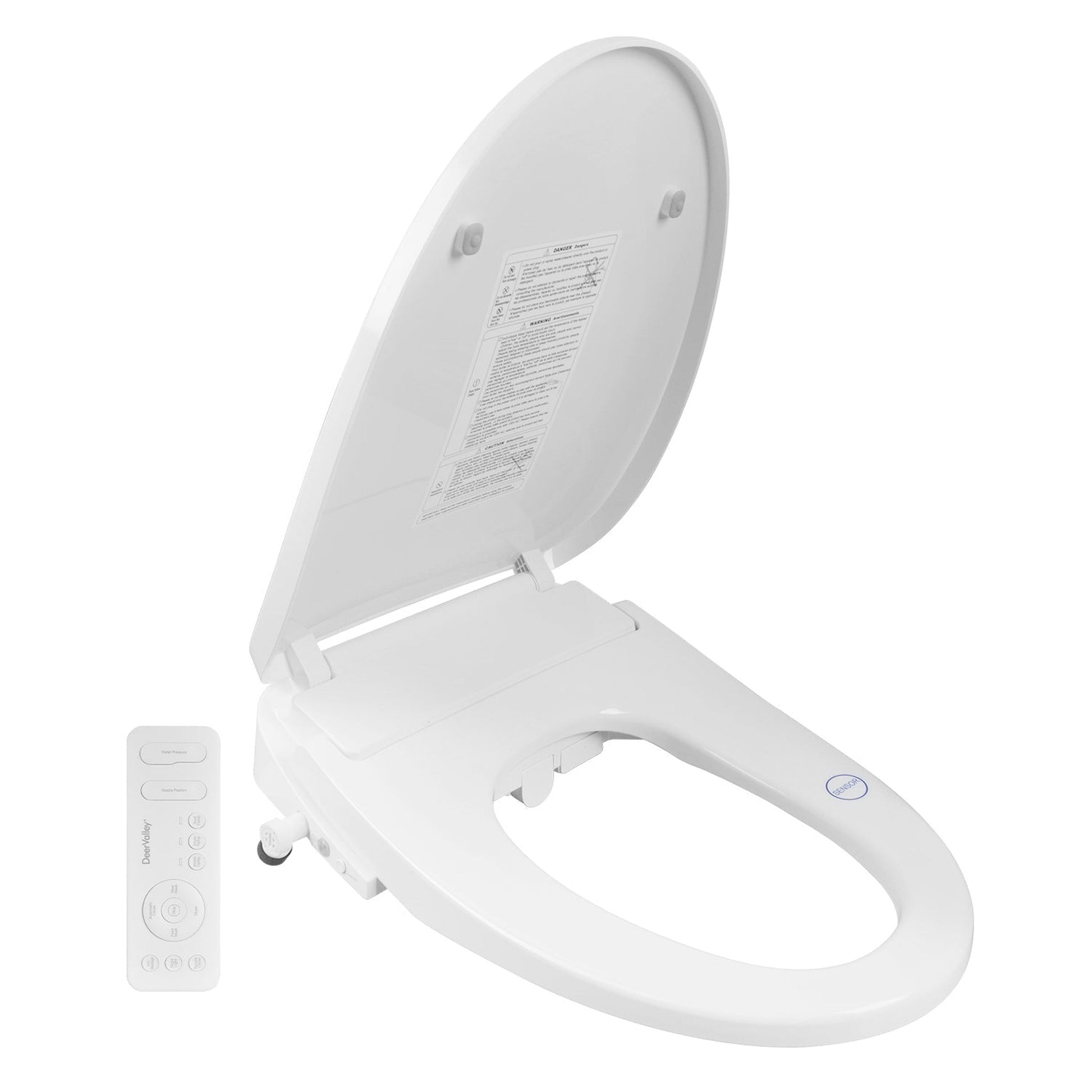 DeerValley Elongated White Bidet Toilet Seat With Wireless Remote