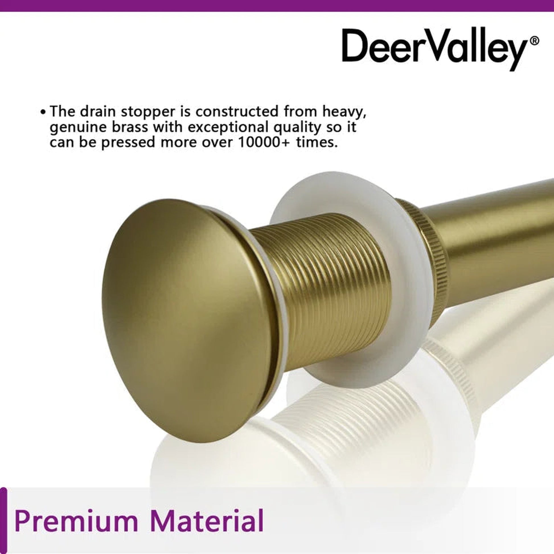 DeerValley Gold Pop-Up Bathroom Sink Drain