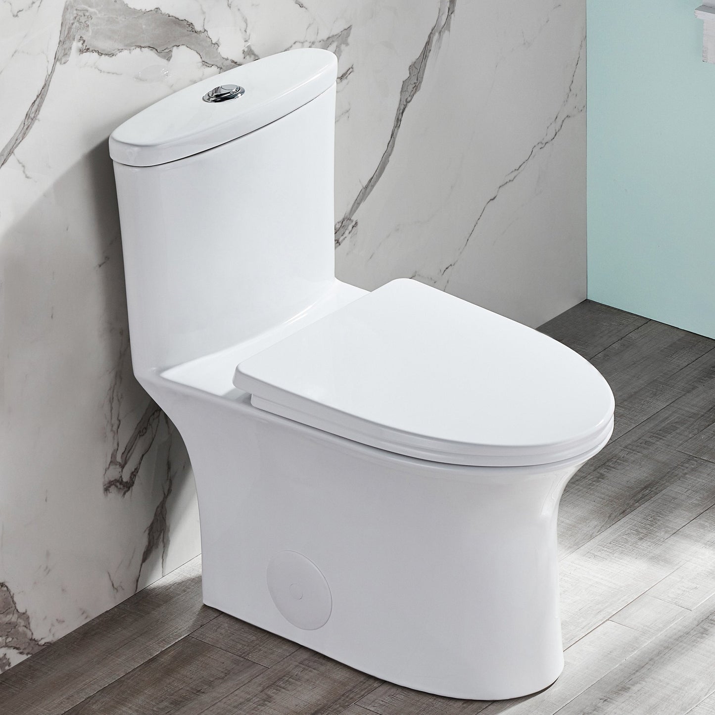 DeerValley Horizon 12" Rough-in Dual-Flush Elongated White One-Piece Toilet