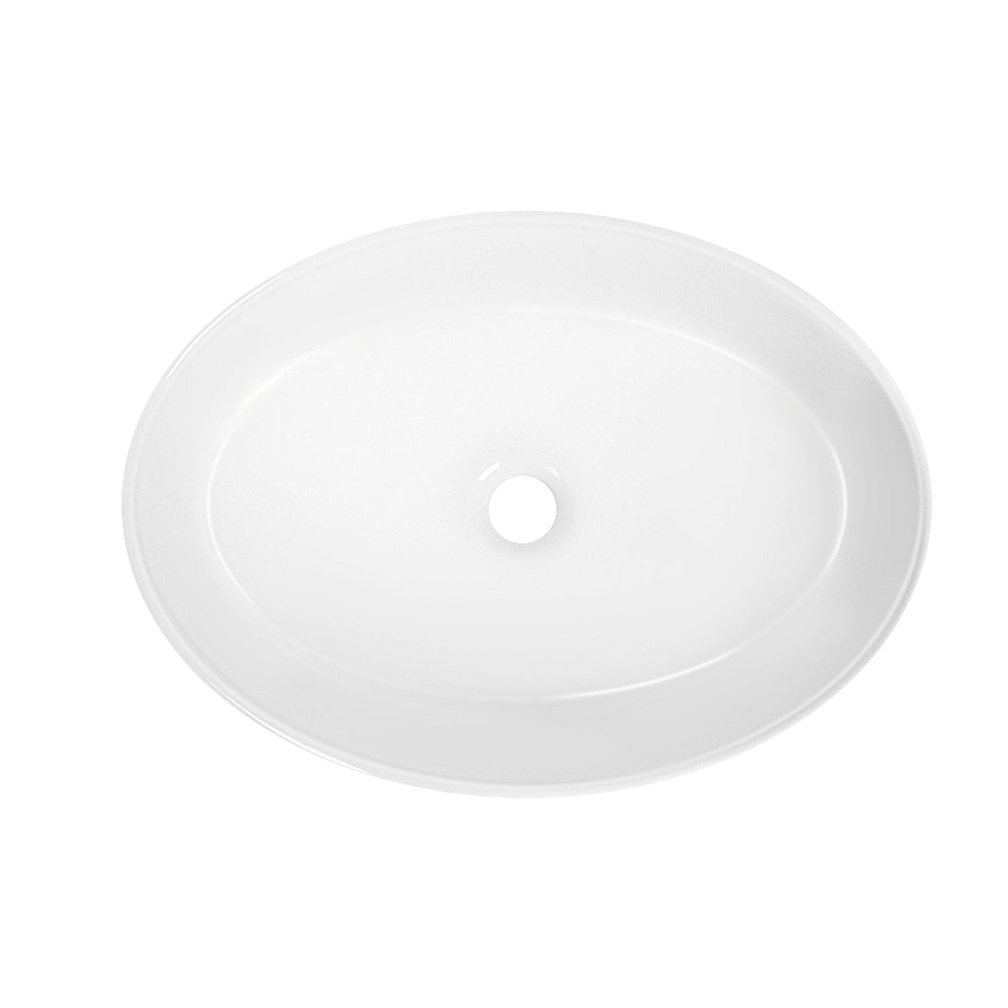 DeerValley Horizon 14" Oval White Vessel Bathroom Sink