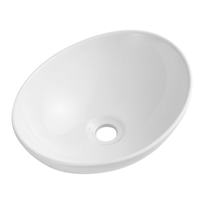 DeerValley DV-1V051 13" x 15.75" x 5.8" White Oval Ceramic Vessel Sink