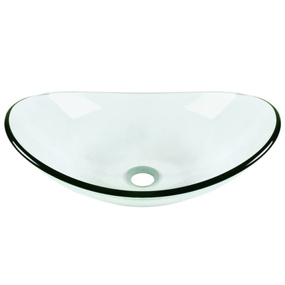 DeerValley Horizon 21" Oval Frosted Tempered Glass Bathroom Vessel Sink