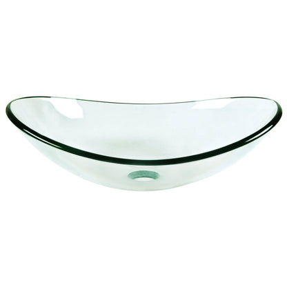 DeerValley Horizon 21" Oval Frosted Tempered Glass Bathroom Vessel Sink