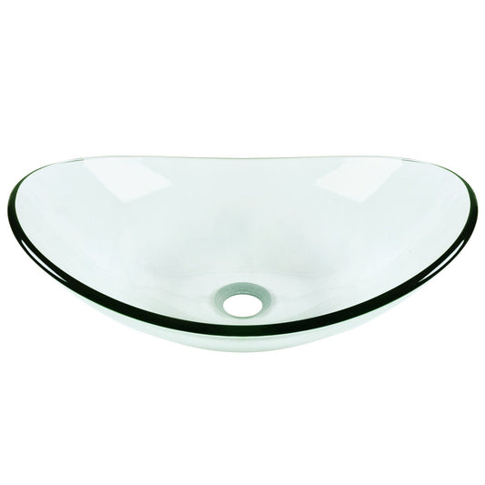 DeerValley Horizon 21" Oval Frosted Tempered Glass Bathroom Vessel Sink