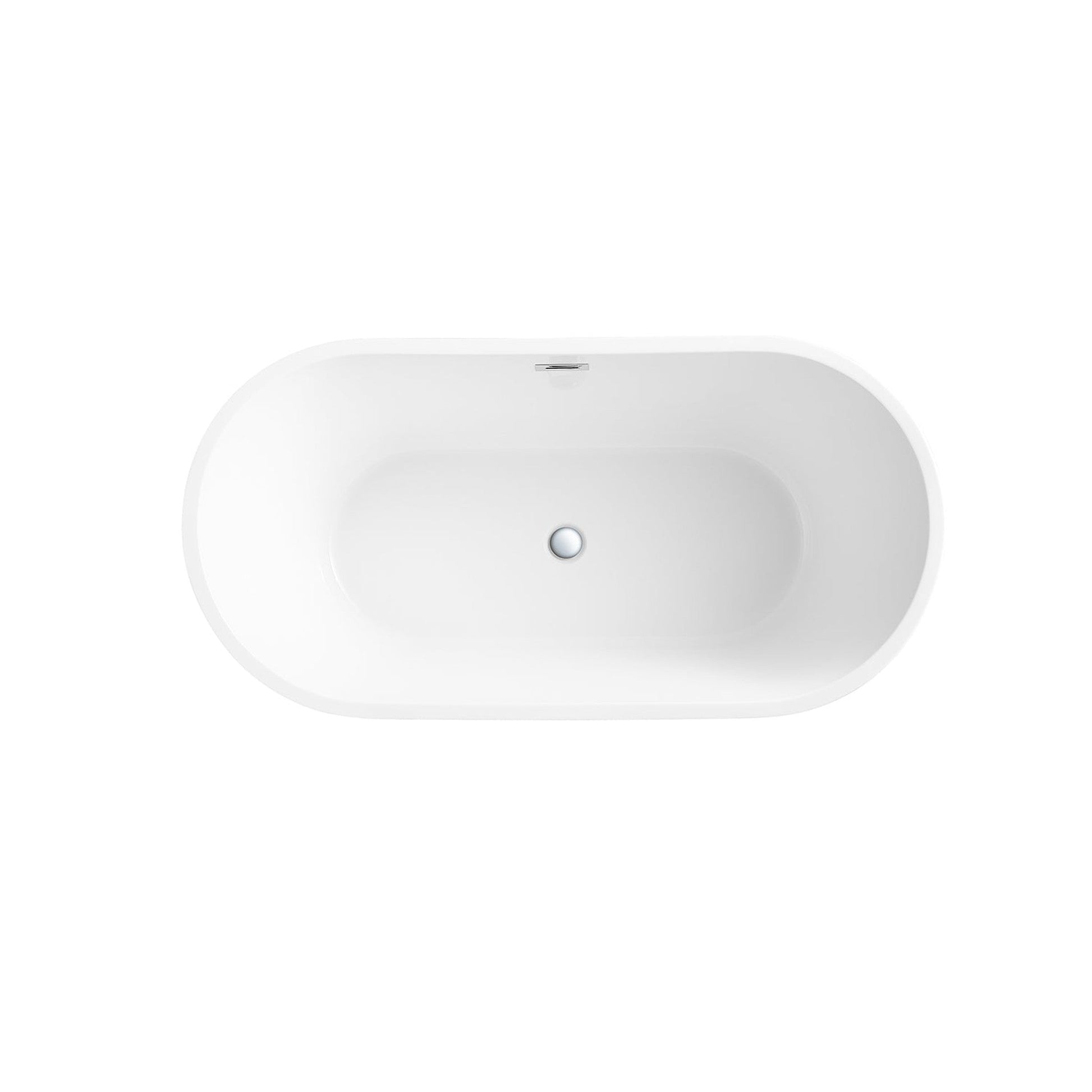 DeerValley Horizon 59" x 30" Oval White Freestanding Acrylic Bathtub