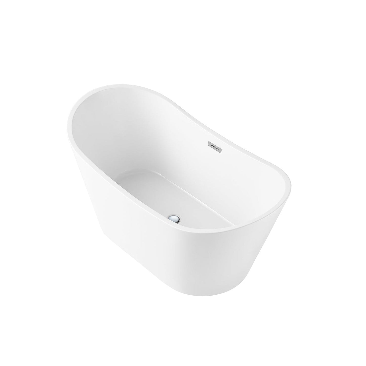 DeerValley Horizon 59" x 30" Oval White Freestanding Acrylic Bathtub