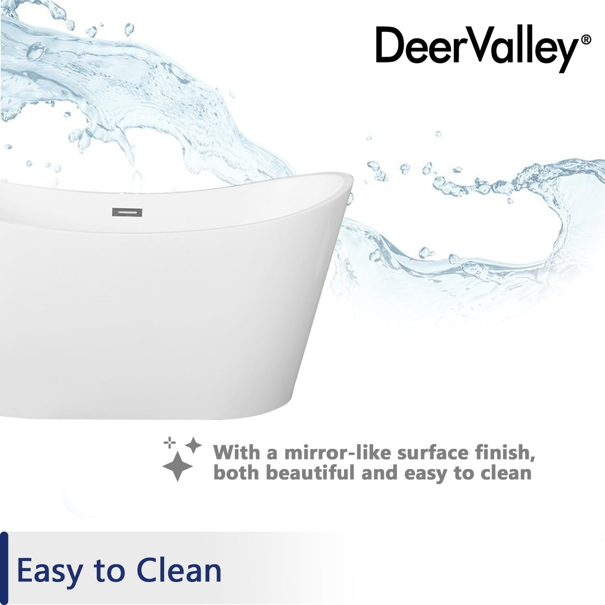 DeerValley Horizon 67" x 31" Freestanding Acrylic Bathtub