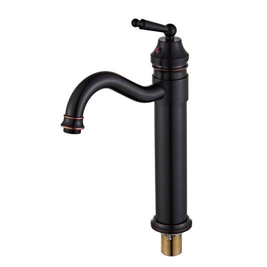 DeerValley Horizon Oil-Rubbed Bronze Brass Waterfall Vessel Sink Bathroom Faucet