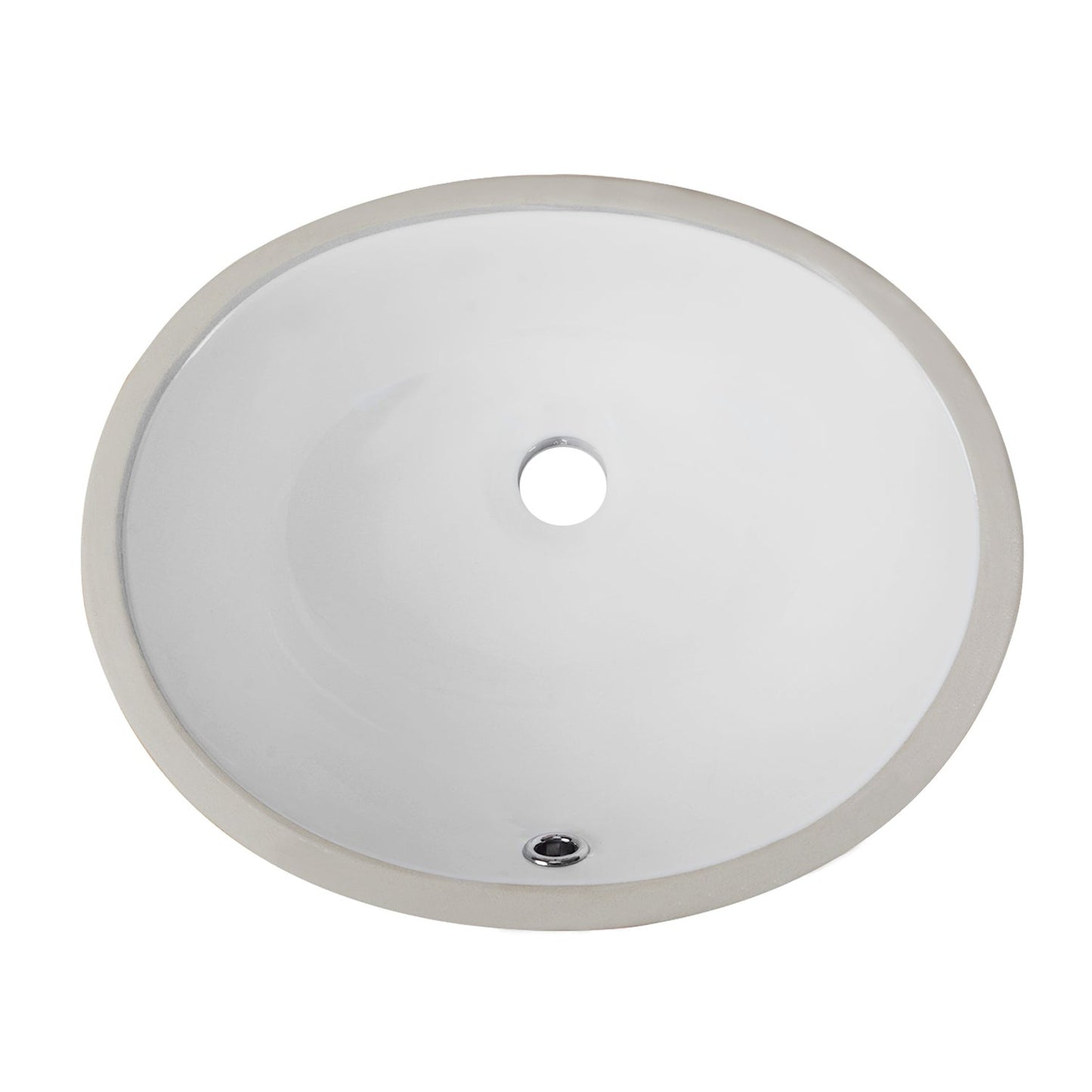 DeerValley Liberty 17" x 13" Oval White Undermount Bathroom Sink With Overflow Hole