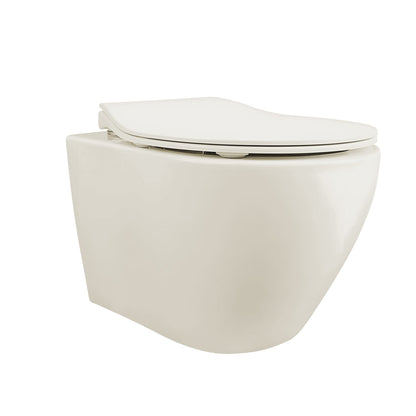 DeerValley Liberty 1.1/1.6GPF Dual-Flush Elongated Bone Wall-Mounted Toilet