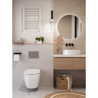 DeerValley Liberty 1.1/1.6GPF Dual-Flush Elongated White Wall-Mounted Toilet