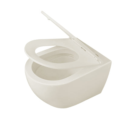 DeerValley Liberty 1.1/1.6GPF Siphon Flushing Elongated Bone Wall-Mounted Toilet With Concealed In-Wall Toilet Tank