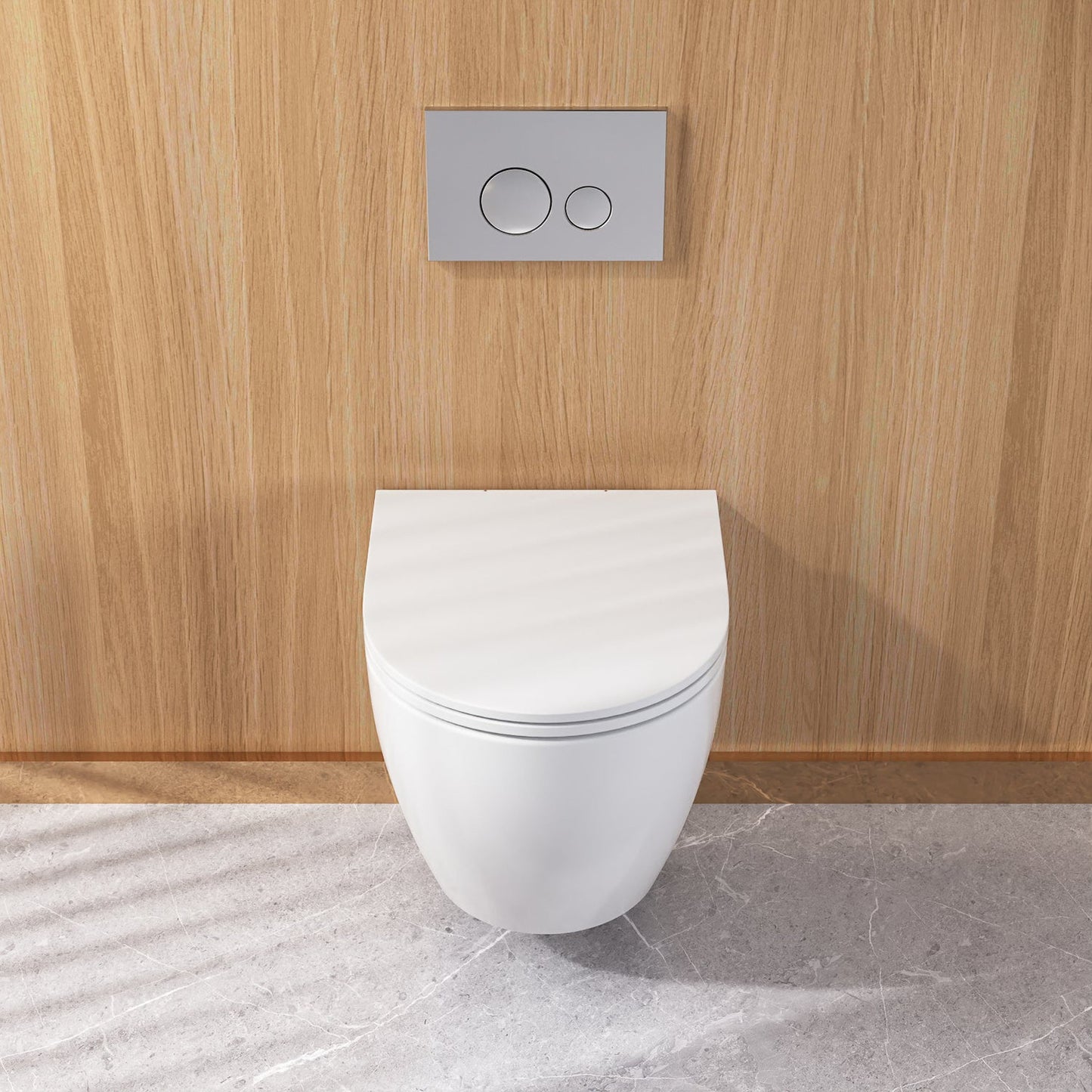 DeerValley Liberty 1.1/1.6GPF Siphon Flushing Elongated White Wall-Mounted Toilet