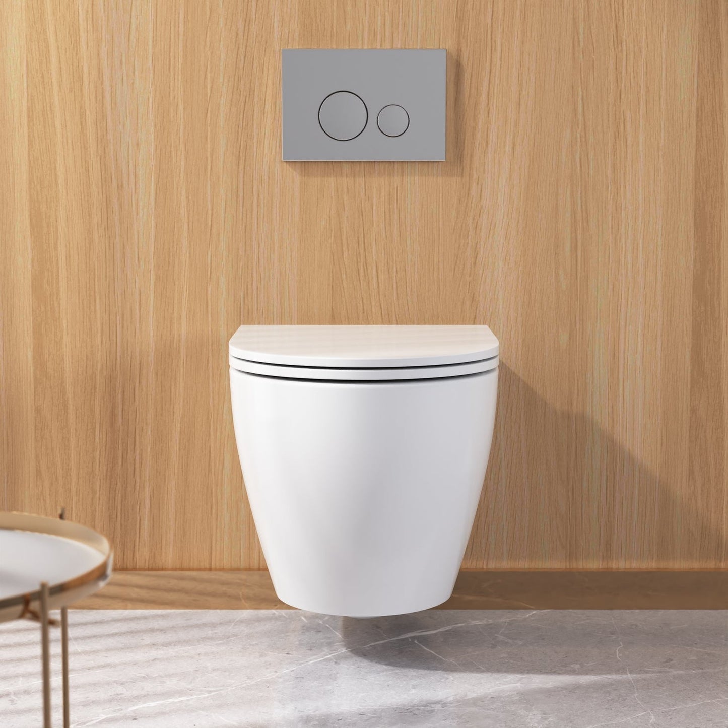 DeerValley Liberty 1.1/1.6GPF Siphon Flushing Elongated White Wall-Mounted Toilet With Concealed In-Wall Toilet Tank