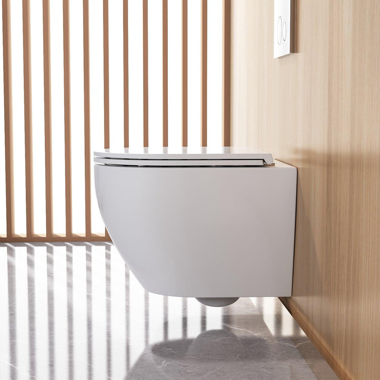 DeerValley Liberty 1.1/1.6GPF Siphon Flushing Elongated White Wall-Mounted Toilet With Concealed In-Wall Toilet Tank