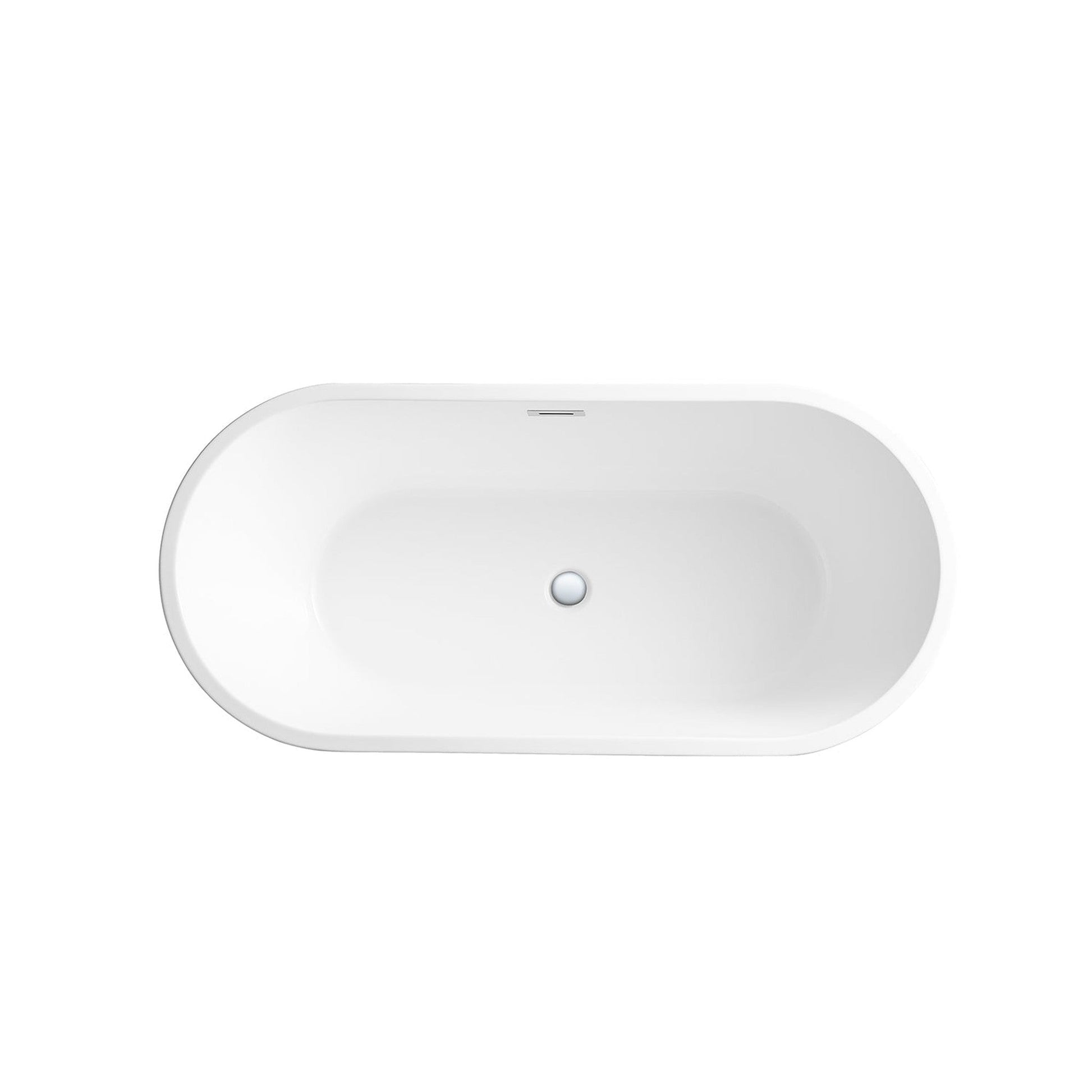 DeerValley Liberty 59" x 28" Oval White Freestanding Acrylic Bathtub