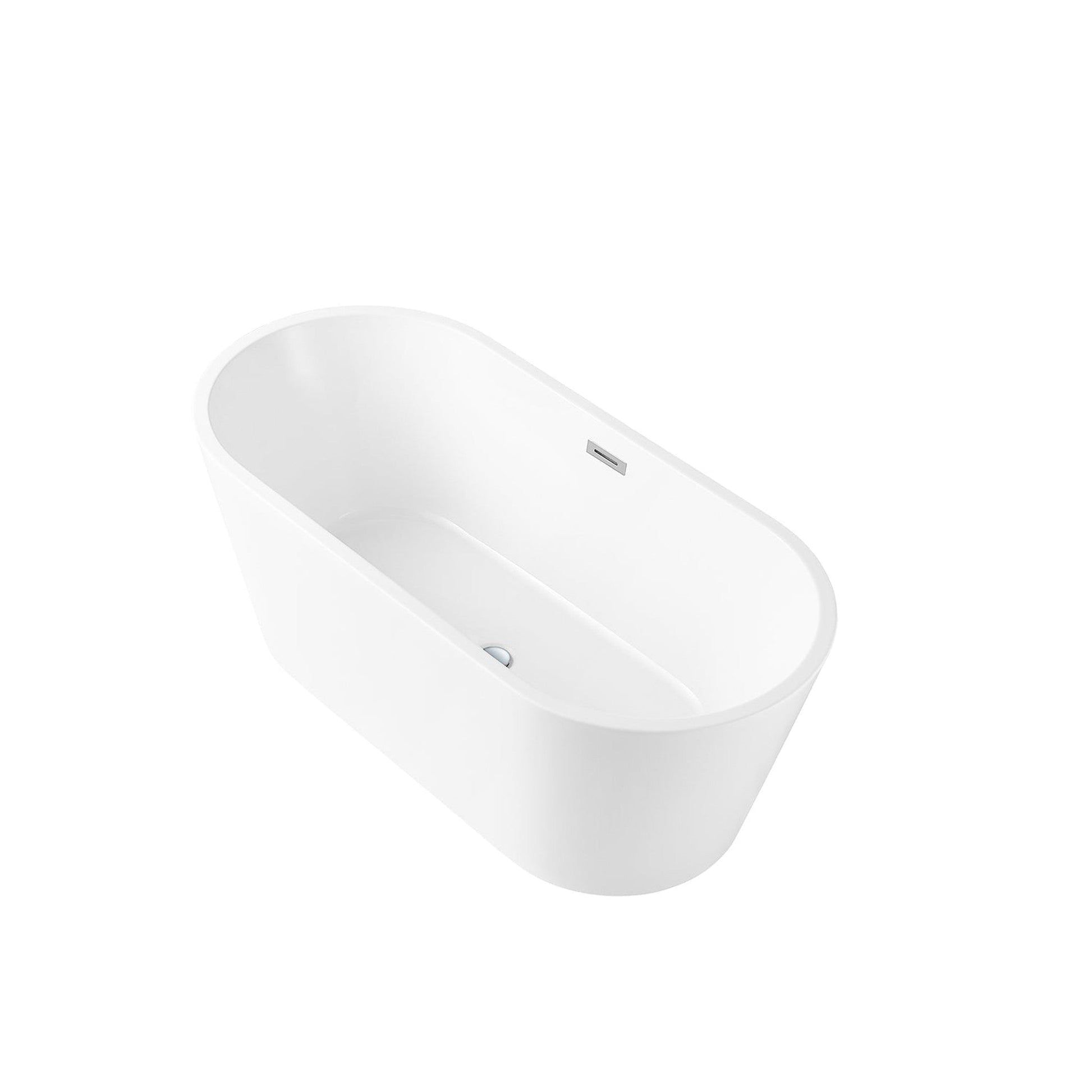 DeerValley Liberty 59" x 28" Oval White Freestanding Acrylic Bathtub