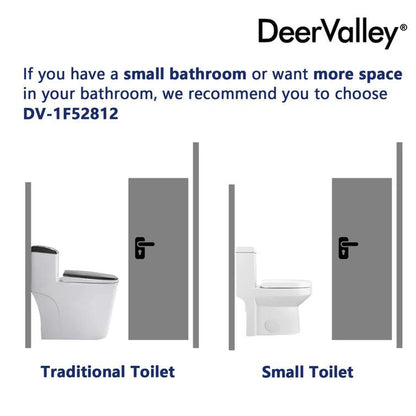 DeerValley Liberty Dual-Flush Elongated One-Piece Toilet With Soft Closing Seat